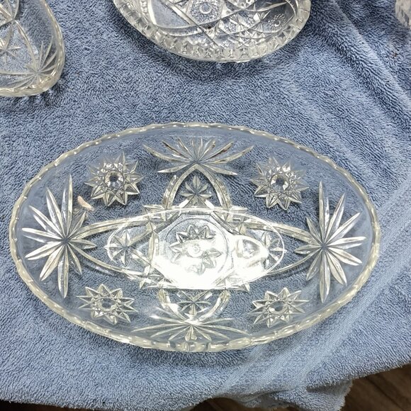 Vintage Anchor Hocking Star Of David Glass Dish ( EPAC ) 9 x 5.75 X 2 - Picture 4 of 6